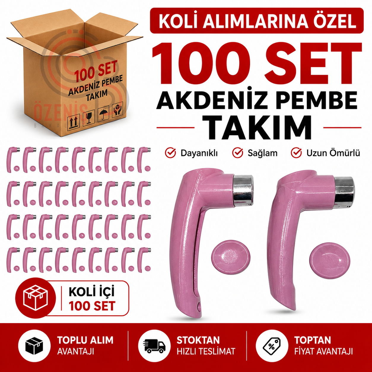 Akdeniz Pembe Takım 100 Set Seti 40 TL
