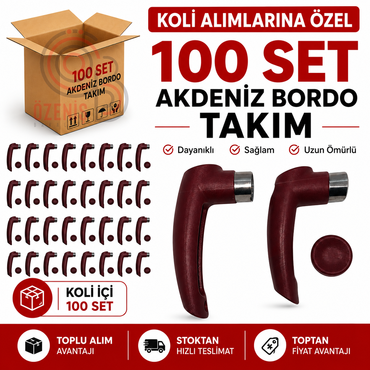 Akdeniz Bordo Takım 100 Set Seti 30 TL