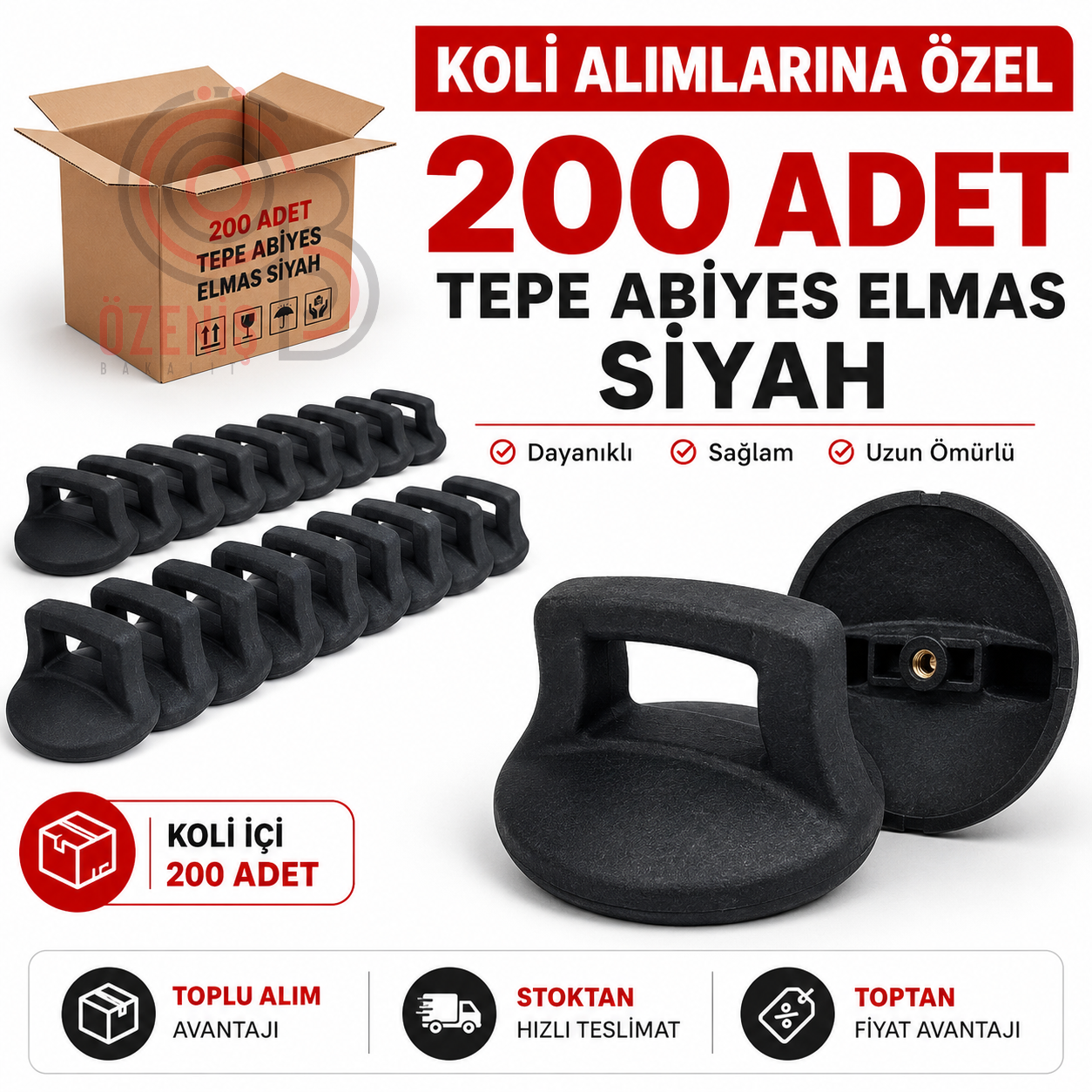 Tepe Abiyes Elmas Siyah 200 adet Tanesi 7 TL