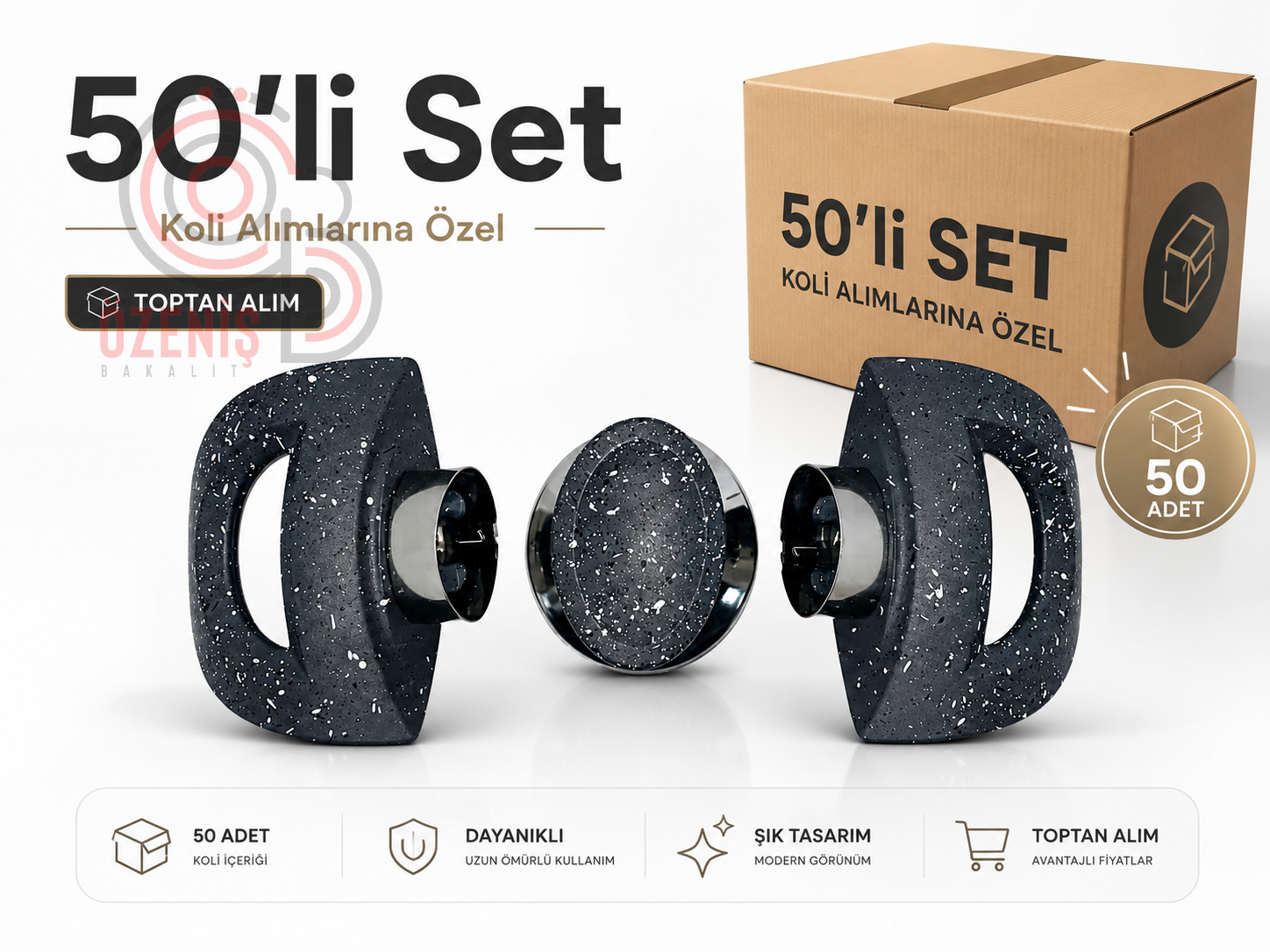 Tencere Kulp Truva Gri Granit Takım 50 Set Seti 60 TL