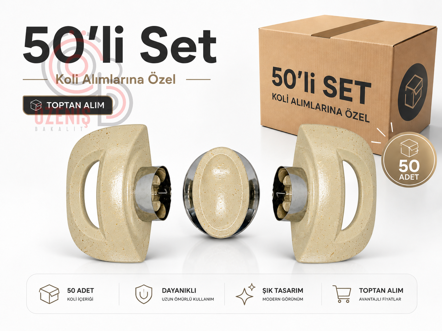 Tencere Kulp Truva Krem Granit Takım 50 Set Seti 60 TL