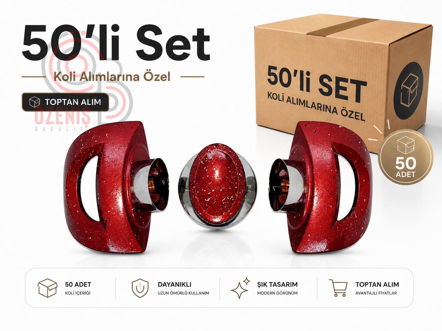 Tencere Kulp Truva Kızıl Granit Takım 50 Set Seti 60 TL