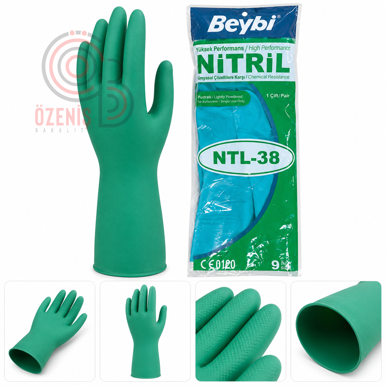 Beybi Ntl-38 Kimyasal Koruyucu Nitril Eldiven 38 cm